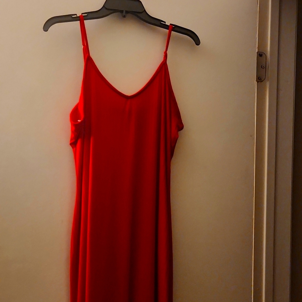Red maxi dress